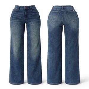 🌷Cotton Blend Wide Leg Jeans - Slight Stretch Mid Rise - Size 11 / 31.5 inseam